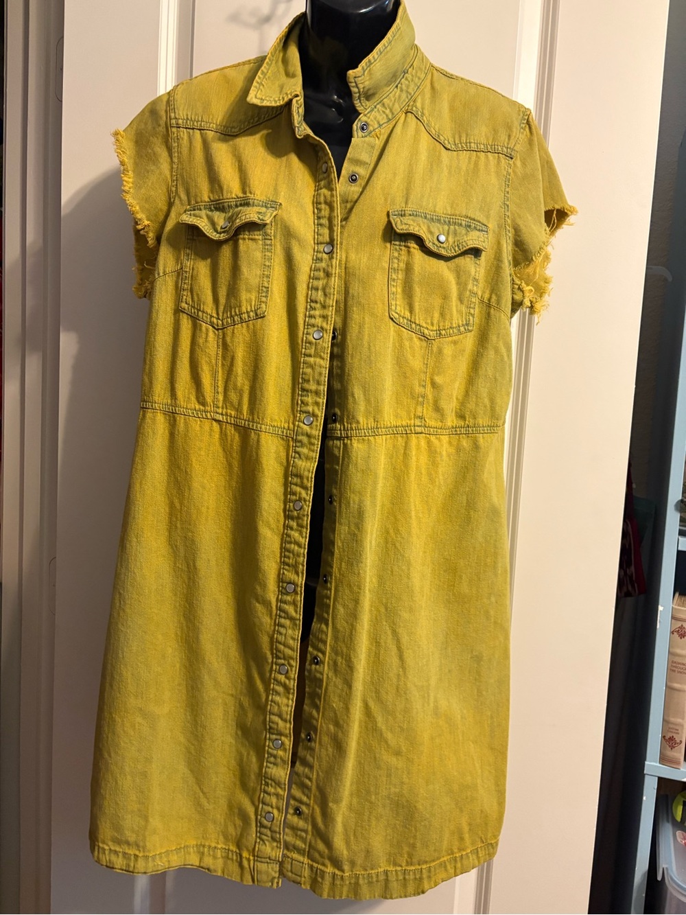 Universal Thread Yellow Denim Shirt Dress
